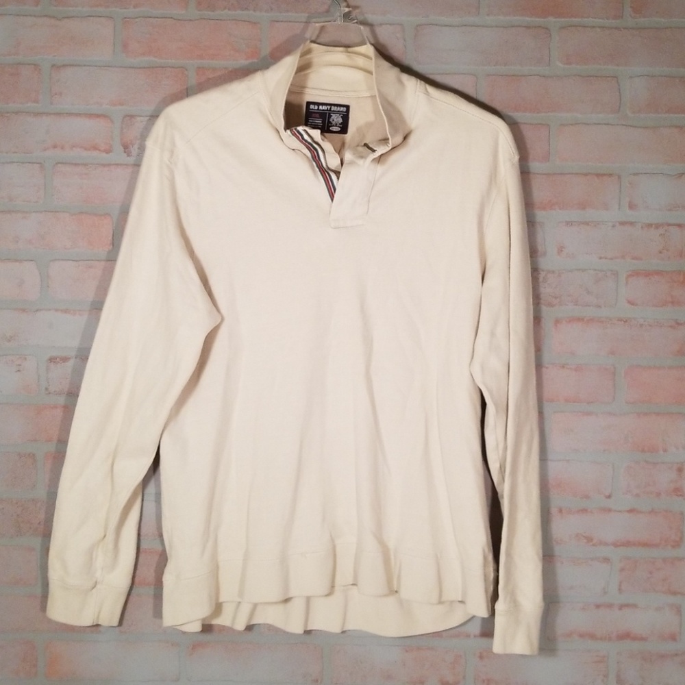 Mens off white long sleeve shirt